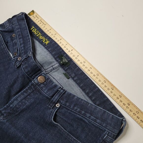 33 TALL JCREW TOOTHPICK STRETCH DARK DENIM JEANS 31 - Picture 3 of 12